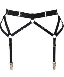 Black-four-strap-bondage-garter-belt