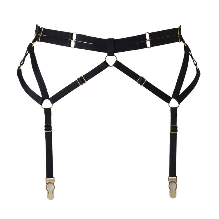 Black-four-strap-bondage-garter-belt