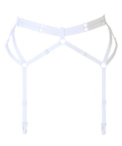 White-Adjustable-Four-Strap-Bondage-Garter-Belt