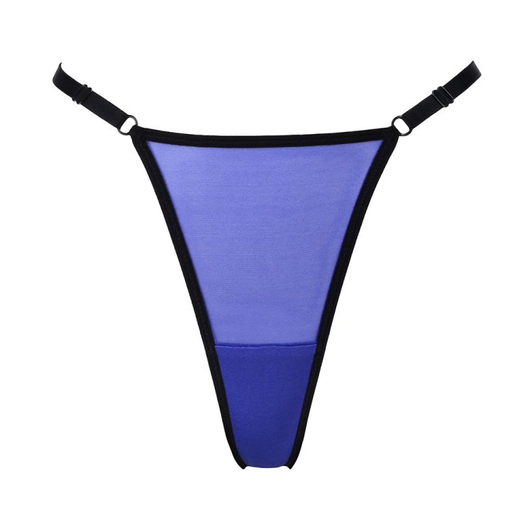 Adjustable Blue Mesh Thong by Flashyouandme