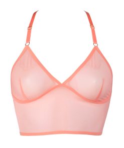 Triangle Top in Peach Mesh by Flashyouandme