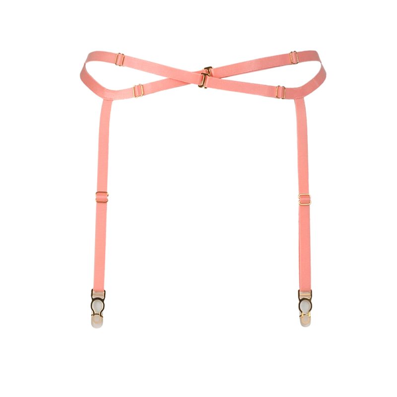 Bondage Garter Belt in Peach by Flashyouandme