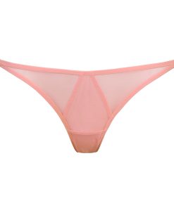 Low Cut Peach Mesh Panties with Golden Hooks by Flash