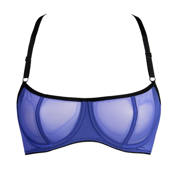 Blue Mesh Underwire Bra by Flash