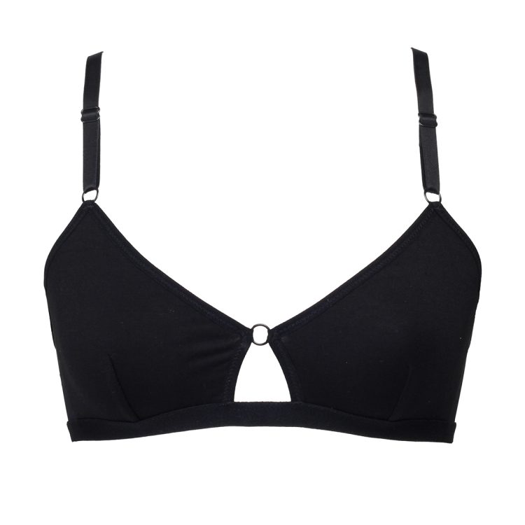 Black jersey and mesh bralette by Flash Lingerie