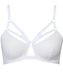 White mesh bondage bralette by Flash lingerie