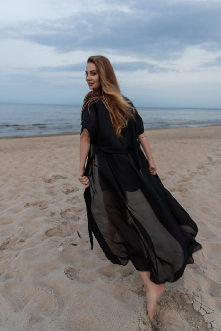 Sheer Black Kimono