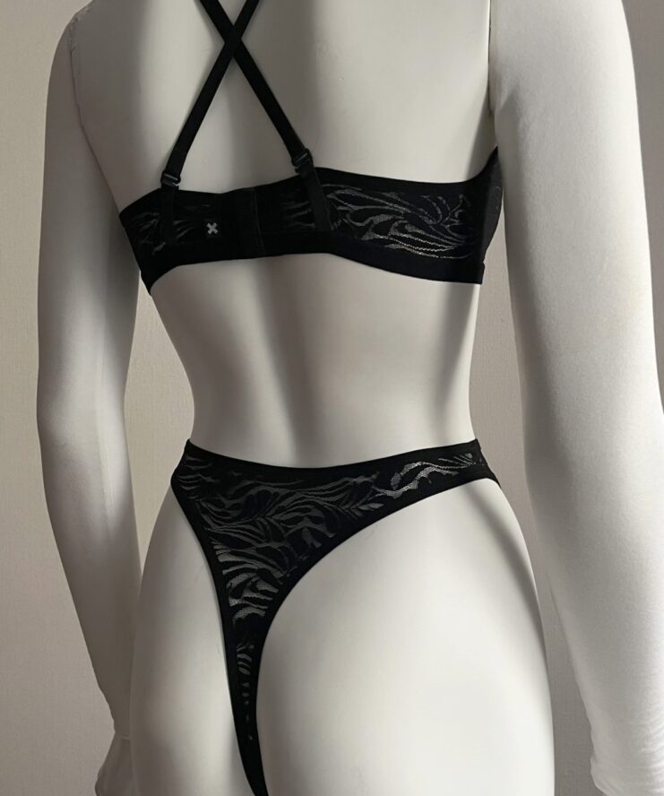 Dark lingerie set on mannequin five