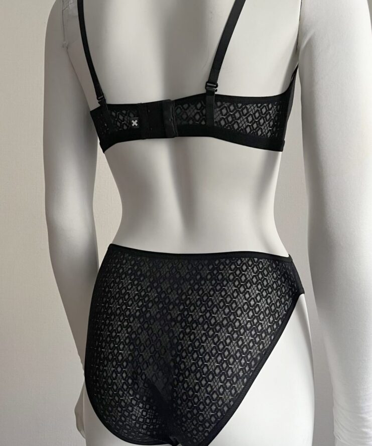 Dark lingerie set on mannequin one
