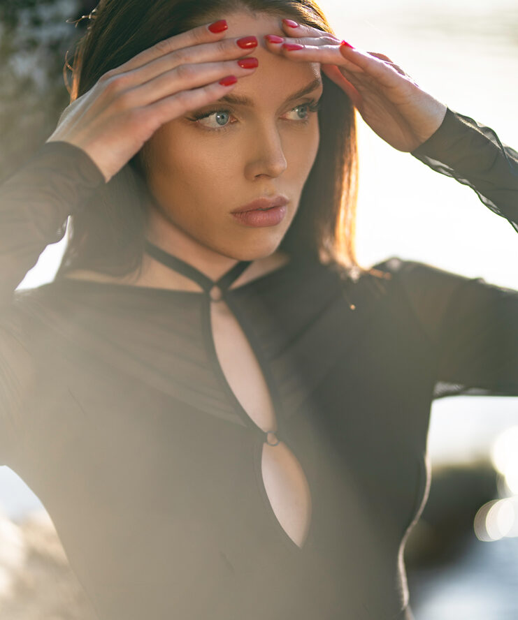 Elegant Mesh and Jersey Bodysuit