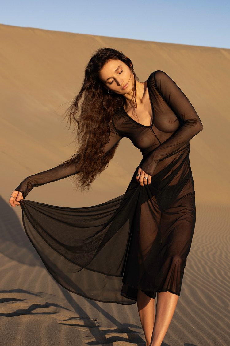 Black Mesh Long Dress on Ilvy Kokomo