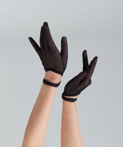 Short Black Mesh Gloves