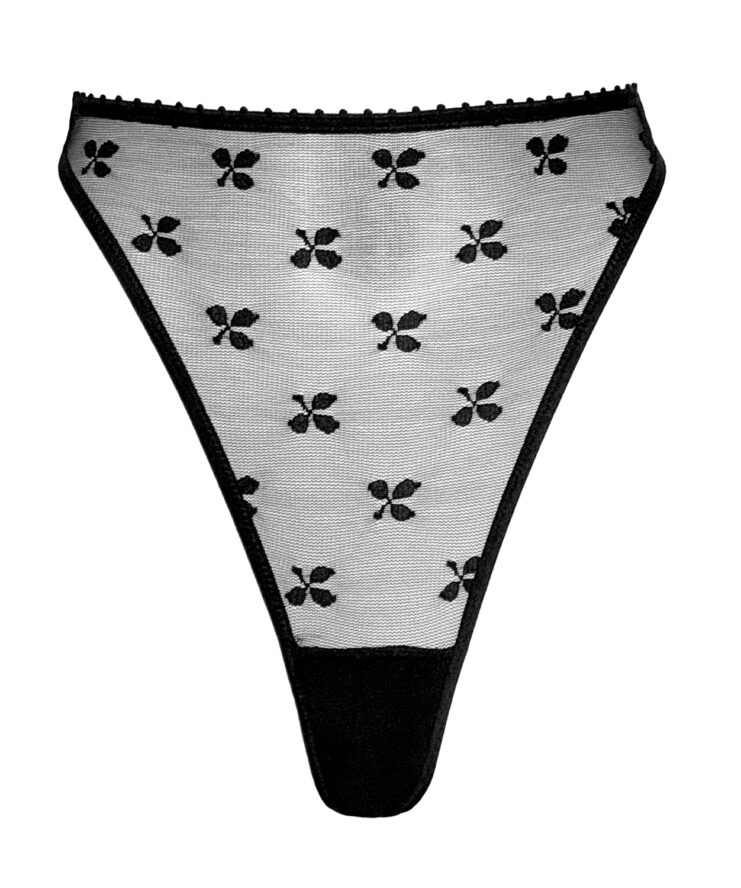 High Cut Thong with Clover Pattern