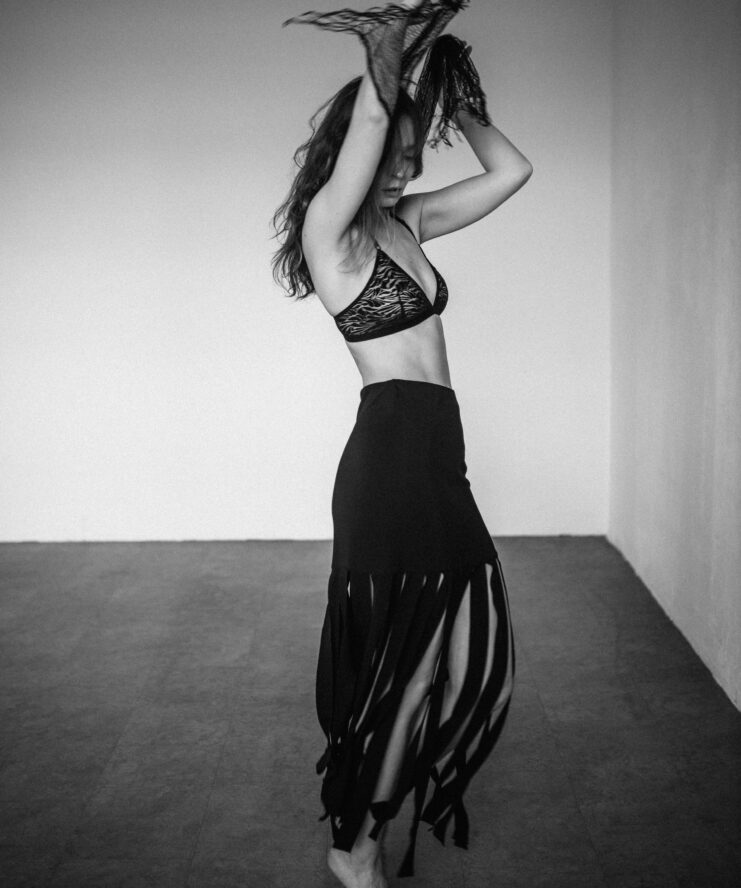 Silvy dancing in the black florals