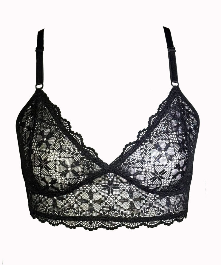 Sheer Bralette with cross pattern
