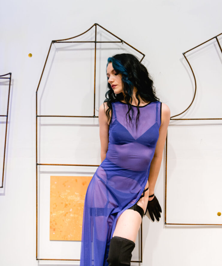 Dark Blue Mesh Dress