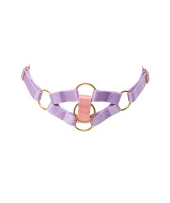 Lavender Choker with golden rings