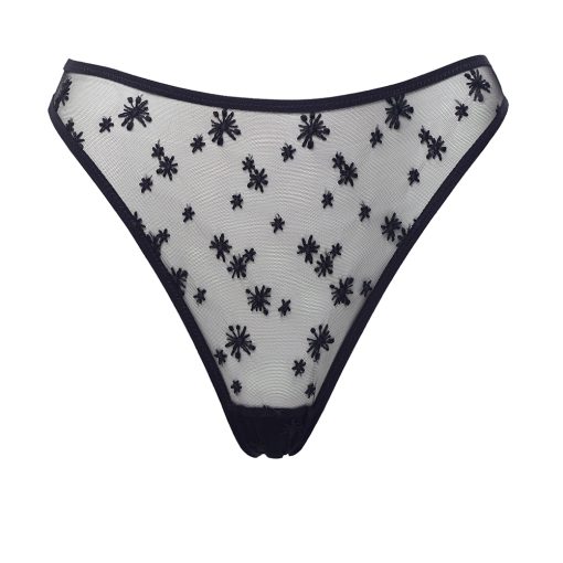 Stardust High Cut Black Mesh Panties