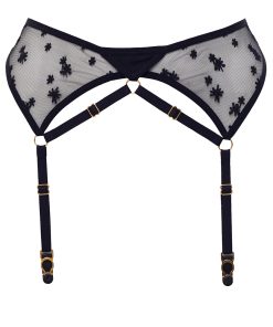 Product Photo of Sheer Mesh Garter Belt with Stars Embroidery