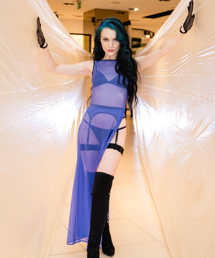 Andrea in the fierse bold blue set