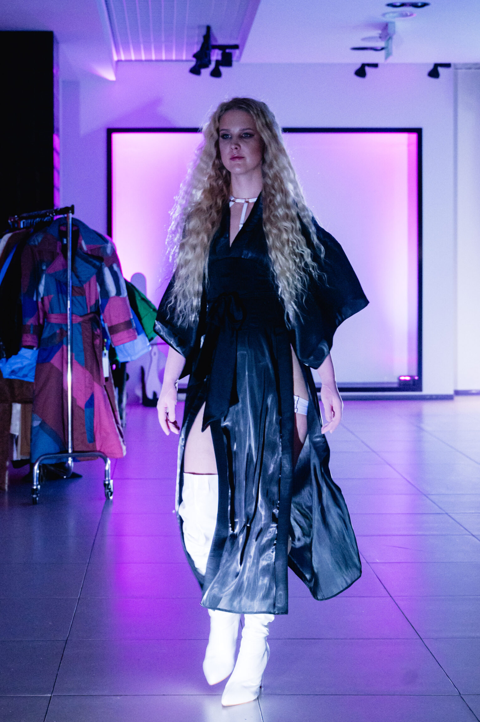 Silver Liquid Kimono at the Fashion Show