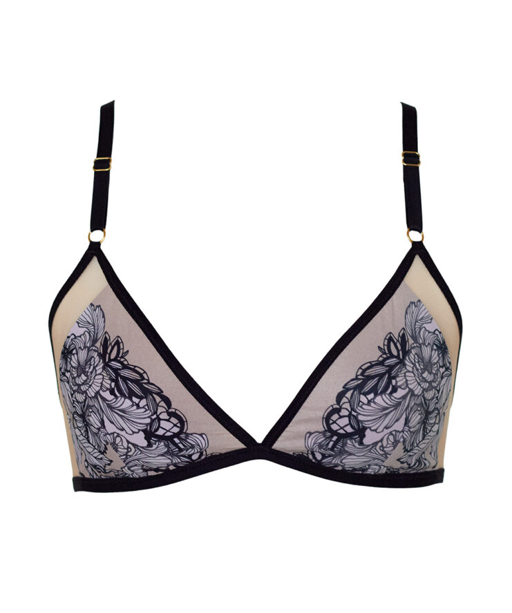 Nude bralette with lace pattern